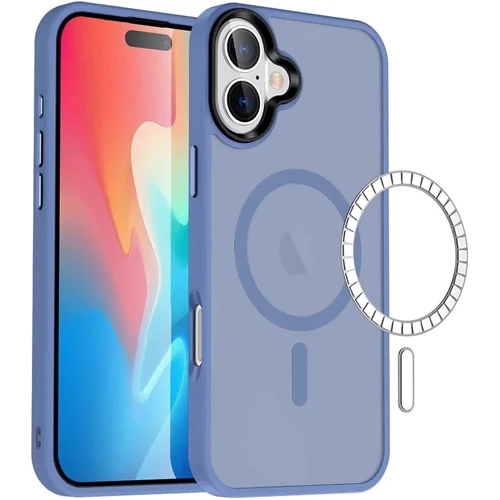 Чохол для iPhone Mobile Case TPU+PC Metal Buttons with MagSafe Colorful Sierra Blue для iPhone 16