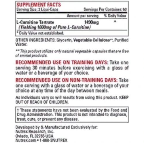 Жиросжигатель Nutrex Lipo-6 Carnitine 120 caps: Пол Унисекс