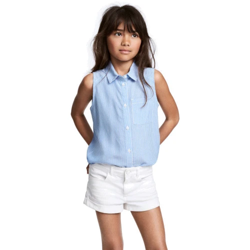Рубашка H&M 5057186 170 см синяя: Тип Рубашки