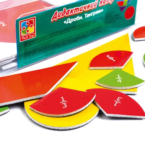 Набір Дроби і Танграм магнітні картки Vladi Toys VT5555-03 (укр)