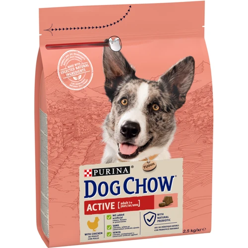 Сухой корм Dog Chow Active Adult 1+ для собак с повышенной активностью с курицей 2.5кг (12493230): Основные ингредиенты Курица