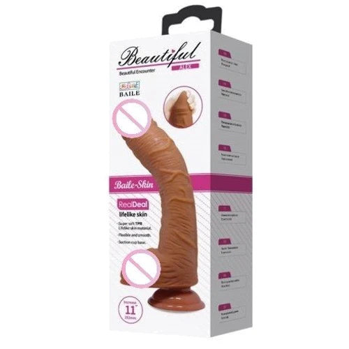 Фаллоимитатор на присоске Baile Beautiful ALEX 10.6'' Brown, BW-008037NR-1