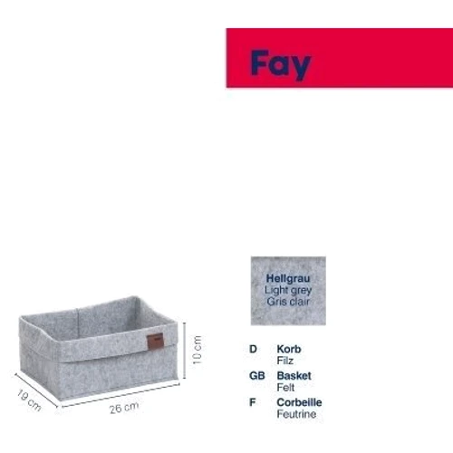 Кошик KELA Fay світло сірий 26х19х12 см (24460)