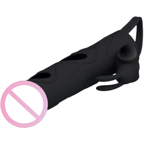 Насадка на член LYBAILE Pretty Love Vibrating Penis Sleeve Black 5.5 "