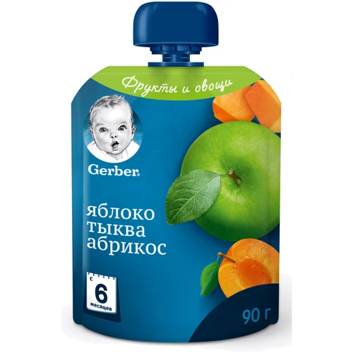 Пюре Gerber яблуко, гарбуз, абрикос 90 г (1227000)