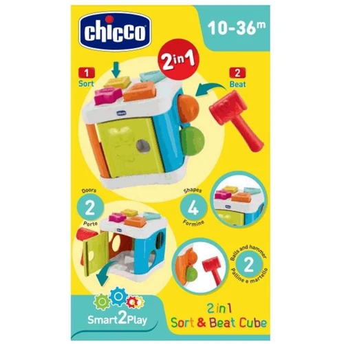 Іграшка-сортер Chicco Куб (09686.10): Призначення іграшки Любознательность, Развитие внимания, Мелкая моторика, Логическое мышление, Координация движений