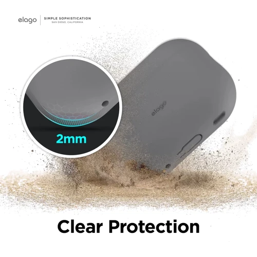 Чехол для наушников Elago Silicone Basic Case Dark Gray (EAPP2SC-BA-DGY) for Apple AirPods Pro 2 фото 5