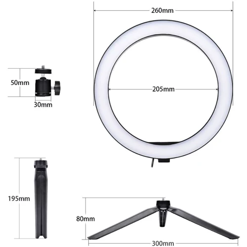 Набір блогера 2в1 XOKO BS-610 (стійка 160 см з RGB LED-лампою 26 см, штатив 19 см настільний) фото 3