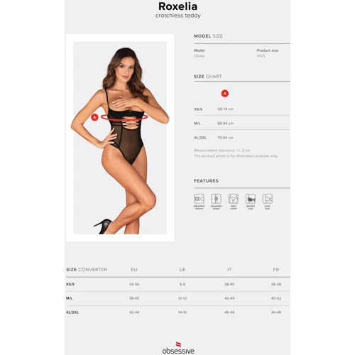 Боди Obsessive Roxelia crotchless teddy XL/2XL