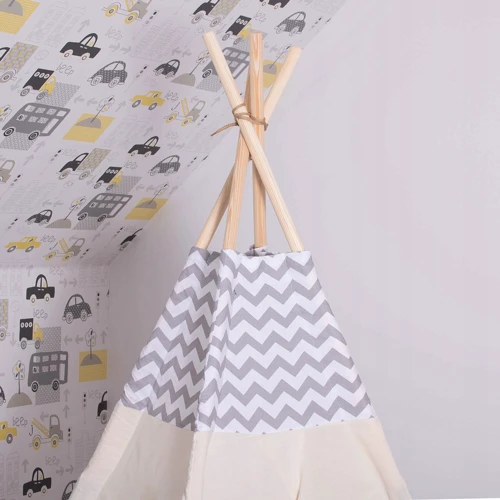 Детская палатка Springos Tipi XXL вигвам бело-серая (TIP03)