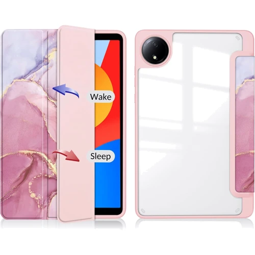 Аксесуар для планшетних ПК BeCover Soft Edge TPU з Pencil Mount Pink Marble для Xiaomi Redmi Pad SE 8.7 (712576)
