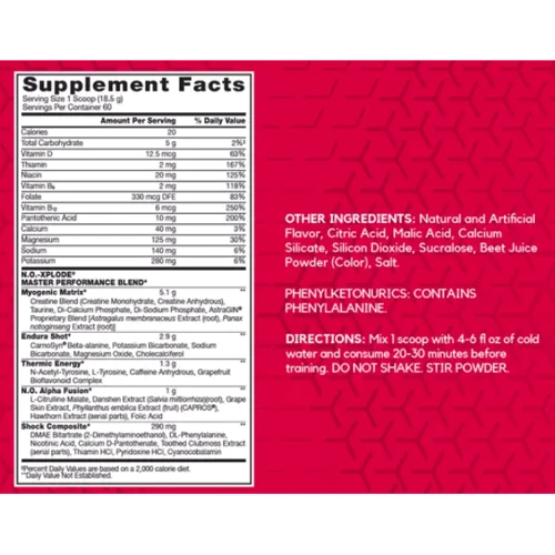 Предтренировочный комплекс BSN N.O.-XPLODE 555 g / 30 servings / Watermelon: Тип Комплекс до тренировки