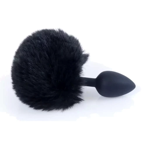 Анальная пробка S с хвостом BOSS of TOYS Boss Series - Silicon PLUG Bunny Tail Black, BS6400100