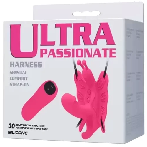 Вибро-стимулятор бабочка с пультом ДУ BAILE - ULTRA PASSIONATE HARNESS, BW-022045W