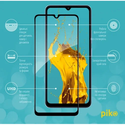 Piko Tempered Glass Full Glue Black для Xiaomi Redmi A3: Тип защитное стекло