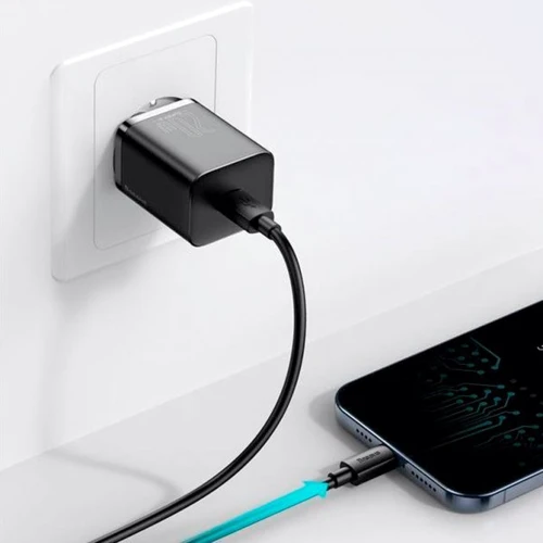 Зарядное устройство Baseus USB-C Wall Charger Super Si 20W Black with Cable USB-C to Lightning (TZCCSUP-B01) фото 7