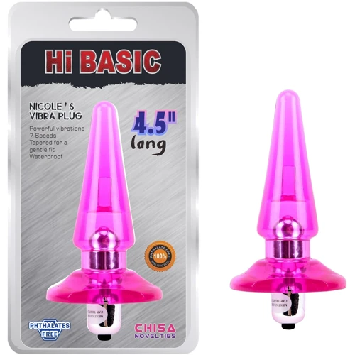 Анальная пробка с вибрацией Chisa Hi Basic Nicole's Vibra Plug 4.5" Pink
