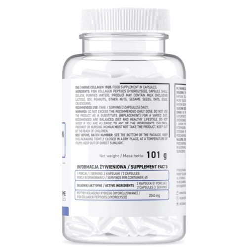 OstroVit Supreme Capsules Marine Collagen Морской коллаген 1020 мг 90 капсул: Тип Коллаген