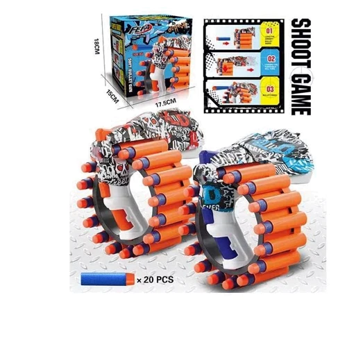 Пістолет бластер 20 набоїв, в асортименті (AK 9298): Виробник Noname