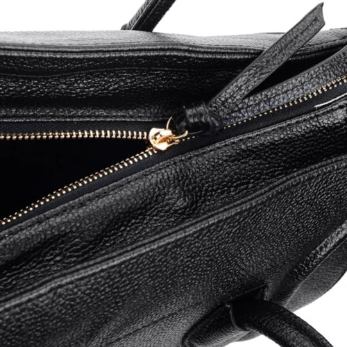 Жіноча сумка тоут Borsa leather чорна (10t222-black): Тип Сумки