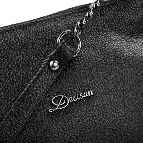 Женская сумка через плечо Desisan черная (SHI575-011): Тип ручки На цепочке, Без ручки, Плечевой ремень