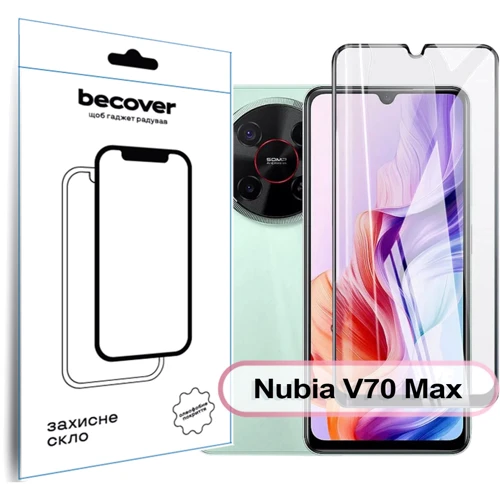 BeCover Tempered Glass Black for Nubia V70 Max (713456)