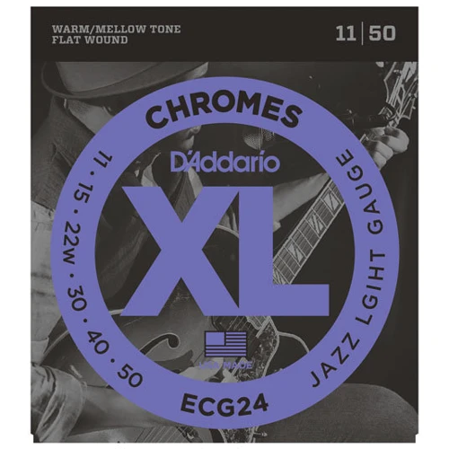 Струна для гитар Струны D`ADDARIO ECG24 XL CHROMES JAZZ LIGHT (11-50)
