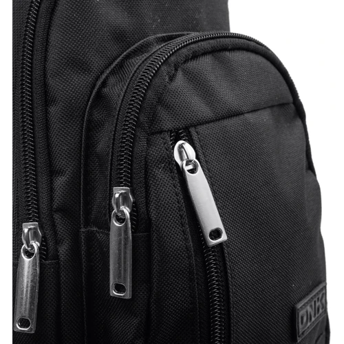 Мужская сумка-слинг DNK Leather черная (DNK-JOKER-4-BAG-1): Фактура Тканая, Матовая
