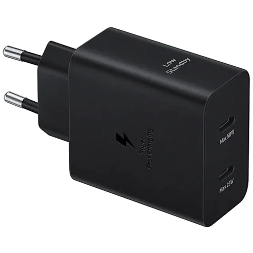 Зарядное устройство Samsung 2xUSB-C Wall Charger with Cable USB-C 50W Black (EP-T5020XBEGEU)