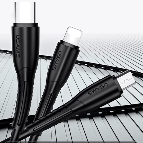 Кабель Usams USB Cable to Lightning/microUSB/USB-C 3in1 Combo 1m Black (US-SJ367) фото 3