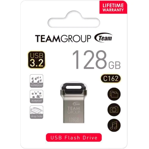 USB-флешка Team 128GB C162 USB 3.2 Metal (TC1623128GB01): Объем памяти 128 GB