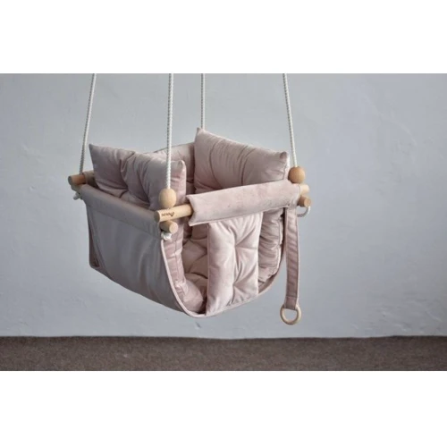 Качели детские Infancy Галетная Велюр подвесная пудра