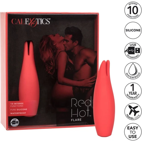 Клиторальный вибратор CalExotics Red Hot Flare, 11,5х3,25 см