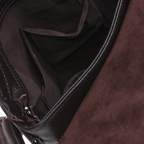 Мужская сумка планшет Borsa Leather темно-коричневая (K18168-brown): Фактура Матовая, Зернистая