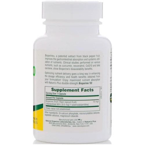 Nature's Plus Bioperine Биоперин 10 мг 90 капсул: Тип Биоперин