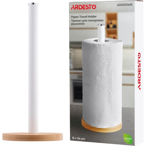 Держатель для бумажных полотенец Ardesto Midori 15х34 см белый (AR0913WB)