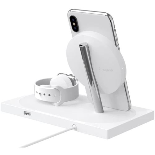 Зарядний пристрій Belkin Wireless Charger Base Station White (F8J234VFWHT-APL) for Apple iPhone and Apple Watch: Особливості Для Apple Watch