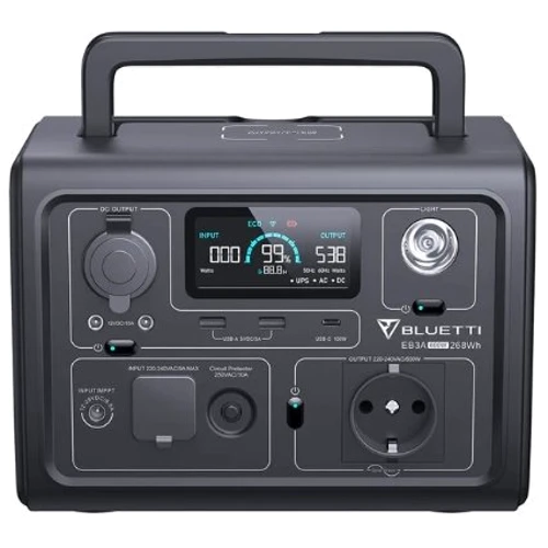 Зарядна станція Bluetti EB3A 268Wh 600W: Ємність акумулятора, Вт/год 268