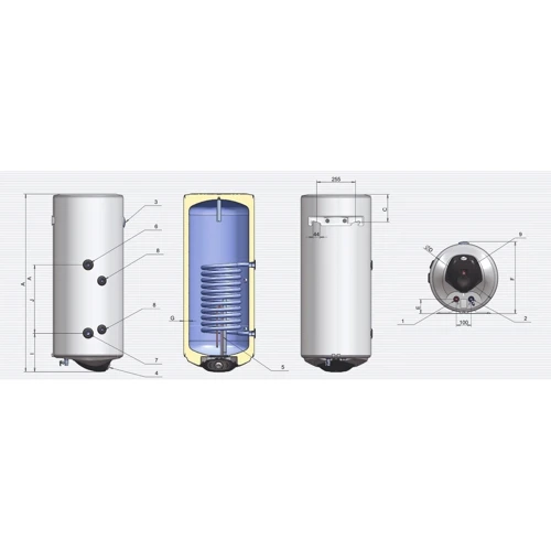 Бойлер Eldom Green Line Eureka 150 2x1.0 kW WV15046SLD: Монтаж вертикальный