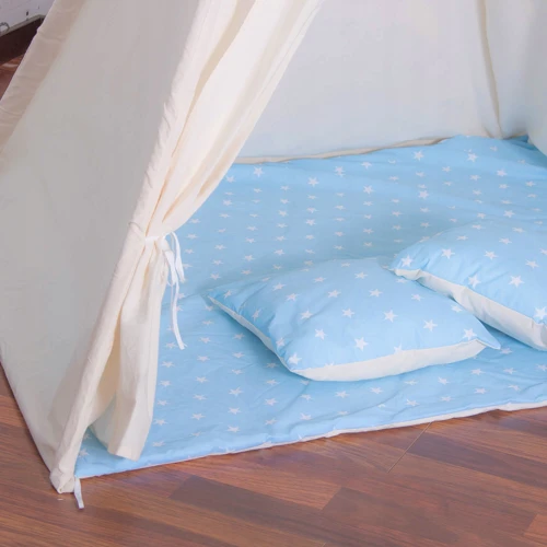 Детская палатка Springos Tipi XXL вигвам бело-голубая (TIP06)