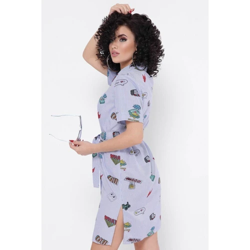 Платье FashionUp PL-1767I-48 48 синее повседневное до середины бедра: Вид Повседневные платья