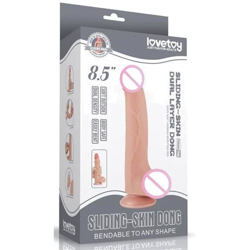 Фаллоимитатор LoveToy Sliding-Skin Dual Layer Dong 8.5" Flesh