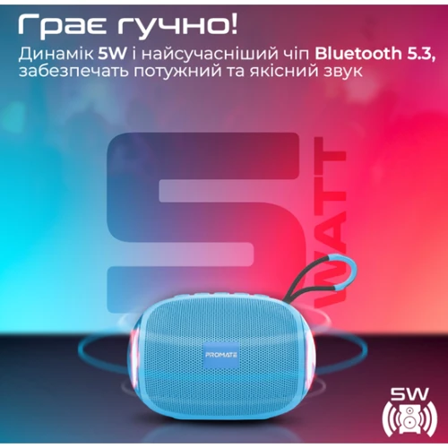 Акустика Promate Capsule-3 Blue (capsule-3.blue): Тип портативная