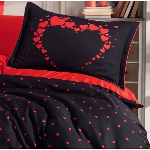Комплект постільної білизни HOBBY Exclusive Sateen AMORE сатин євро (179493): Матеріал сатин