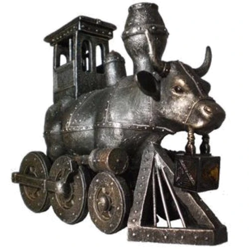 Коллекционная статуэтка Cow ParadeMoo Choo-All Aboard! Size M корова 15x5x11см (47803) фото 4