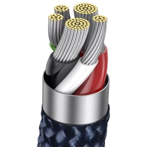Кабель Baseus Cable USB-C to Lightning Explorer Series Auto Power-Off Fast Charging 20W 2m Blue (CATS000103): Довжина 2 м