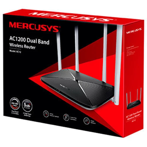 Маршрутизатор Wi-Fi Mercusys AC12: Максимальная скорость 300+867 Мбит/с