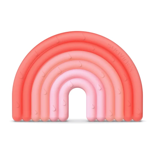 Прорезыватель Suavinex силиконовый с пузырьками STEP 1/розовый (401434)