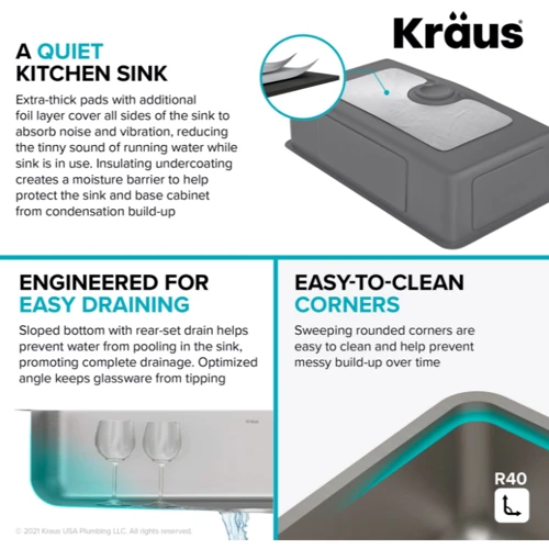 Кухонна мийка Kraus KD1US33B