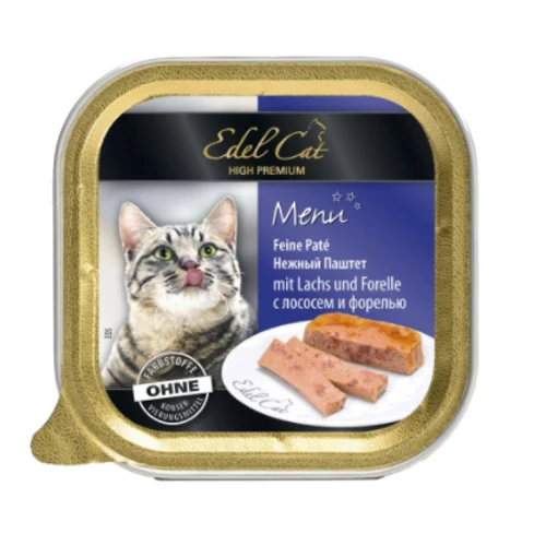 Влажный корм Edel Cat Menu Нежный паштет с лососем и форелью 100 g (4003024174012)